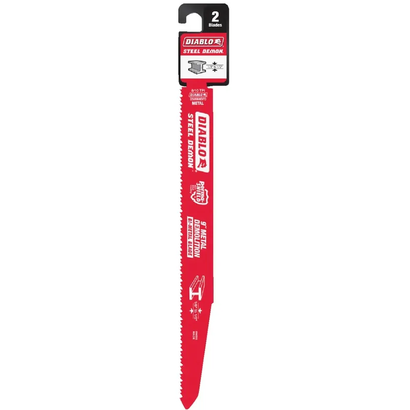 Diablo Steel Demon 9 In. Bi-Metal Dual Tooth Reciprocating Saw Blade 8/10 TPI 2 Pk
