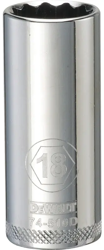 Metric Deep Socket, 12-Point, 3/8 In. Drive, 18mm