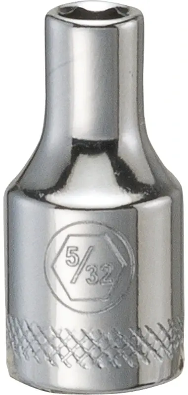 SAE Socket, Shallow, 6-Point, 5/32 In., 1/4 In. Drive