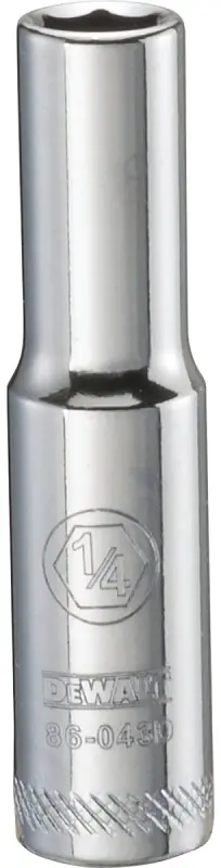SAE Socket, Deep, 6-Point, 1/4 In., 1/4 In. Drive