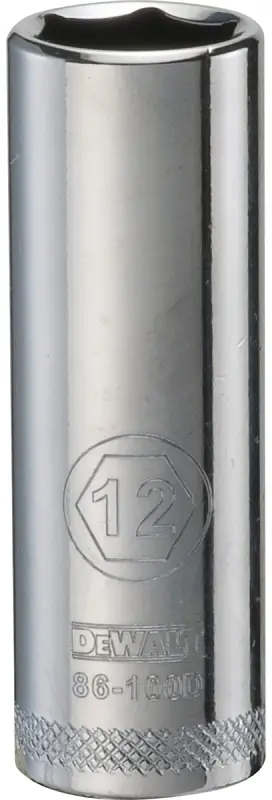 Metric Deep Socket, 6-Point, 1/4 In. Drive, 12mm