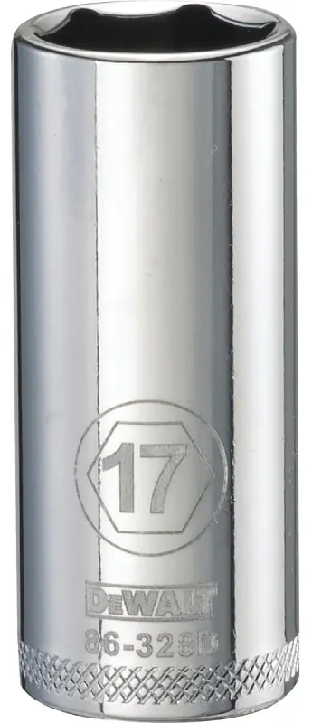 Metric Deep Socket, 6-Point, 3/8 In. Drive, 17mm