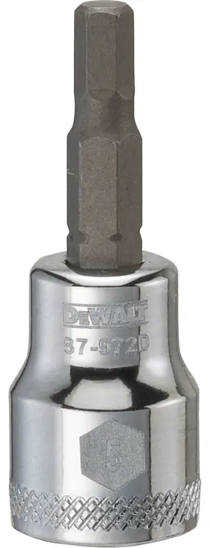 Hex Bit Socket, 3/8 In. Drive, 5mm,