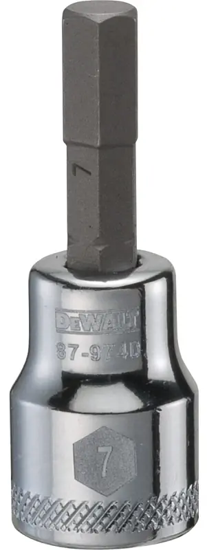 Hex Bit Socket, 3/8 In. Drive, 7mm,