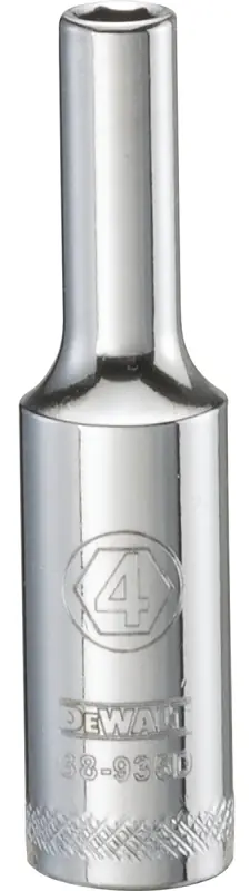 Metric Deep Socket, 6-Point, 1/4 In. Drive, 4mm