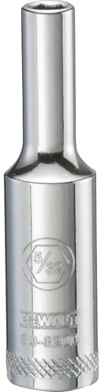 SAE Socket, Deep, 6-Point, 5/32 In., 1/4 In. Drive