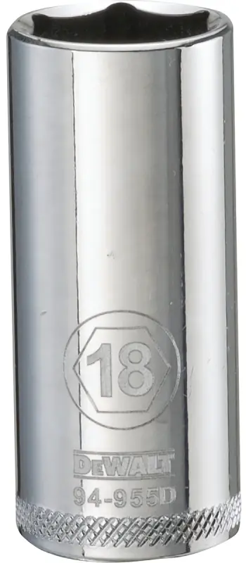 Metric Deep Socket, 6-Point, 3/8 In. Drive, 18mm