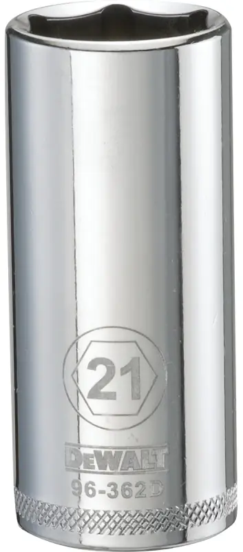 Metric Deep Socket, 6-Point, 3/8 In. Drive, 21mm