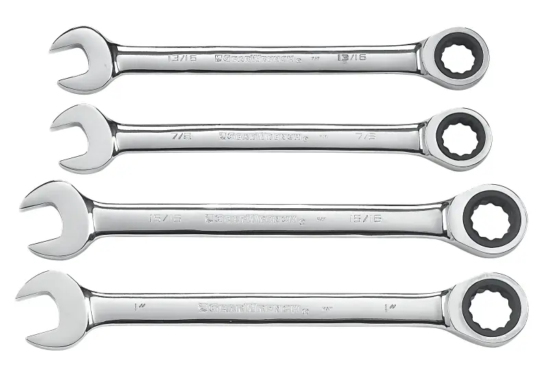 Sae Large Size Ratcheting Wrench Set 9309d - 4-piece Combination Set