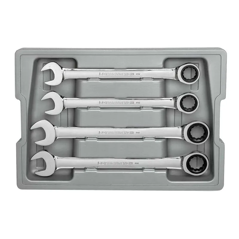 9413 Metric Combination Ratcheting Wrench Set - 4-piece Jumbo Size