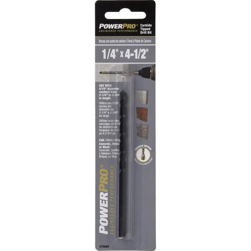HILLMAN 1/4 In. X 4-1/2 In. L Carbon Steel Drill Bit 1 Pk