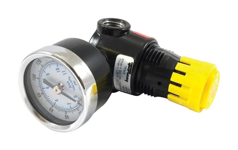 Plastic Mini Regulator With Gauge 1/4 Inch Npt 300 Psi