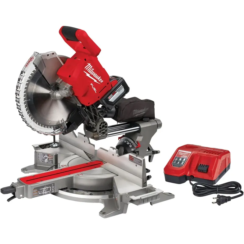 M18 Fuel 12 In. Brushless Dual Bevel Sliding Compound Miter Saw Kit With 12.0 Ah Battery & Charger