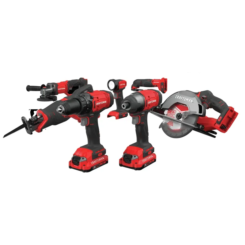 V20 Max Cordless 7 Tool Combo Kit With 2 Batteries And Accessories