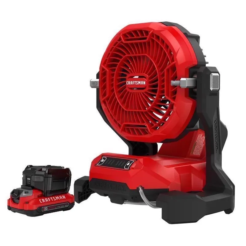 CRAFTSMAN V20 Battery-Powered 3-Speed Misting Fan – 15" X 8" Portable Cooler