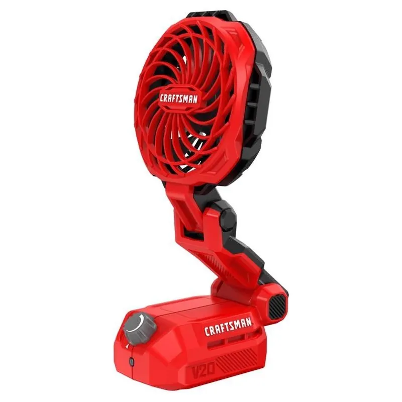 Craftsman V20 Compact Personal Fan – 10.5" Height, 4" Blade, Black/Red