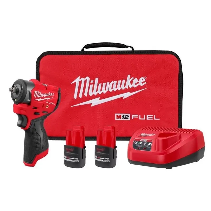 Milwaukee M12 FUEL 3/8" Brushless Subcompact Impact Wrench With Friction Ring Kit – Cordless 12V Power Tool