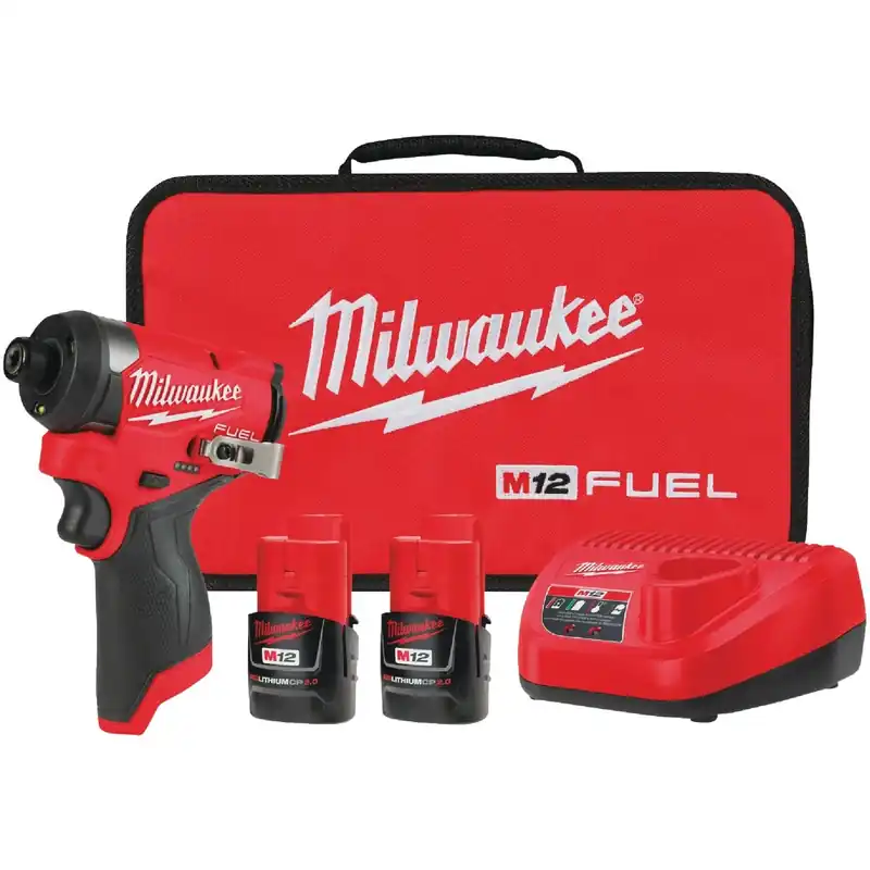 M12 Fuel 12v Brushless 1/4 In. Hex Cordless Impact Driver Kit With Batteries & Charger