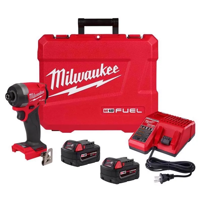 M18 Fuel Brushless 1/4 In. Hex Cordless Impact Driver Kit With (2) 5.0 Ah Batteries & Charger