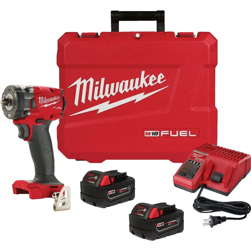 M18 Fuel 3/8 In. Compact Cordless Impact Wrench Kit With Friction Ring, 2 Batteries & Charger