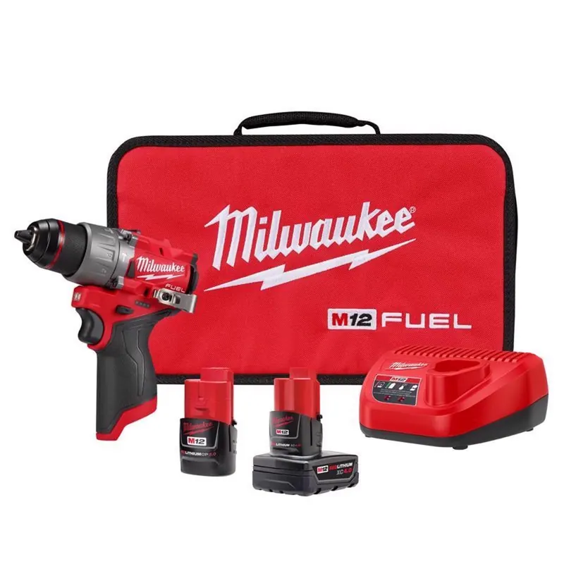 M12 Fuel 12v Brushless 1/2 In. Cordless Hammer Drill/driver Kit With Batteries & Charger