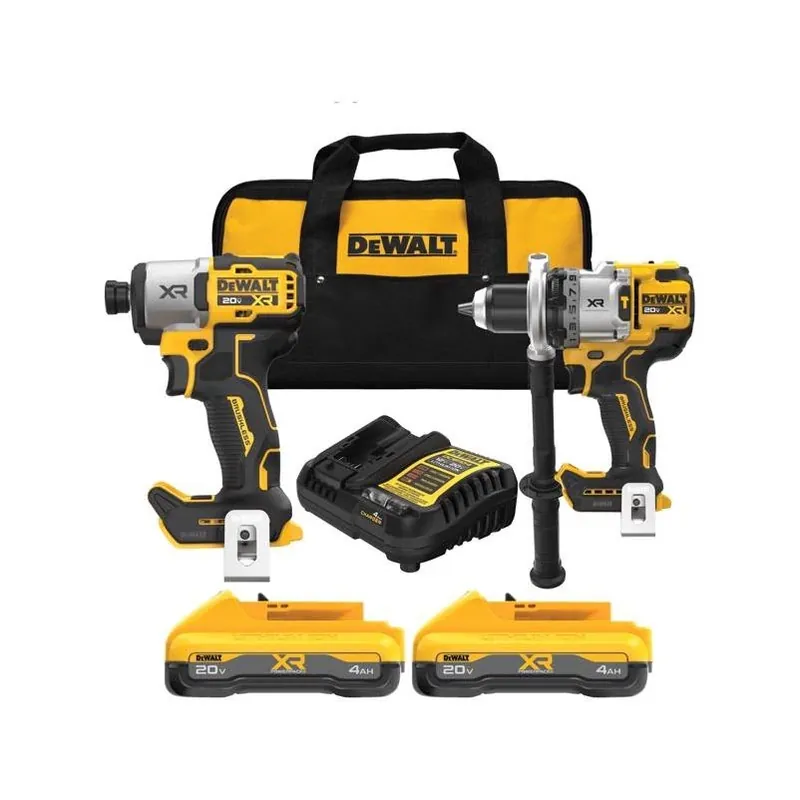 DeWalt 20V MAX XR Brushless Cordless Hammer Drill & Impact Driver Kit – 2 × 4 Ah Batteries, Charger & Carry Case