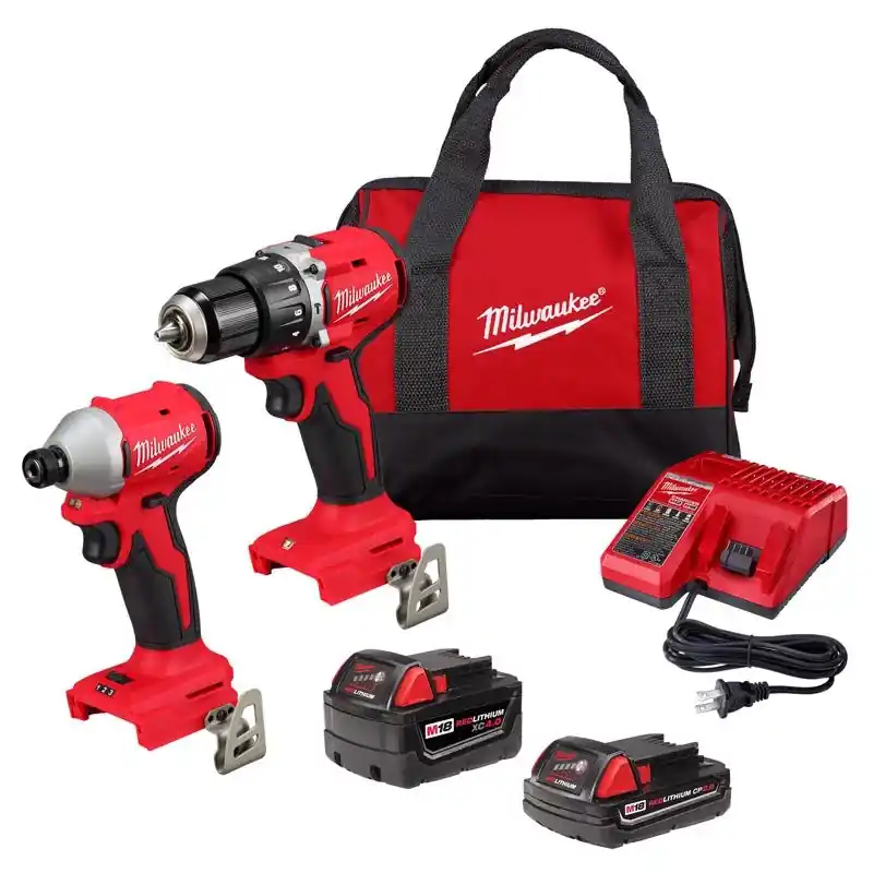 Milwaukee M18 Cordless Brushless 2 Tool Combo Kit With Batteries And Charger