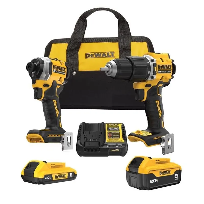 DEWALT 20V MAX Cordless Combo Kit – Brushless Hammer Drill & Impact Driver With Dual 5 Ah Batteries