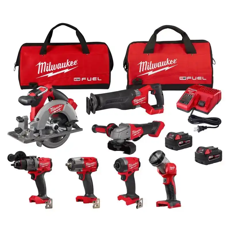 Milwaukee M18 Fuel Cordless Brushless 7 Tool Combo Kit With Case And Charger