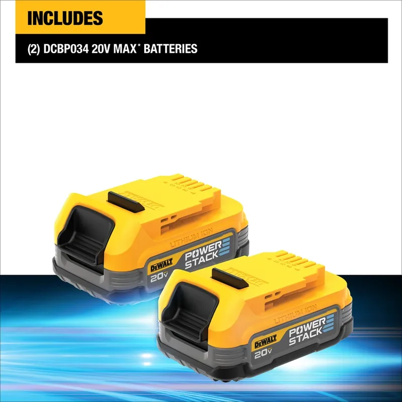 DeWalt 20V MAX XR POWERSTACK DCBP034-2 1.7 Ah Lithium-Ion Compact Battery 2 Pc