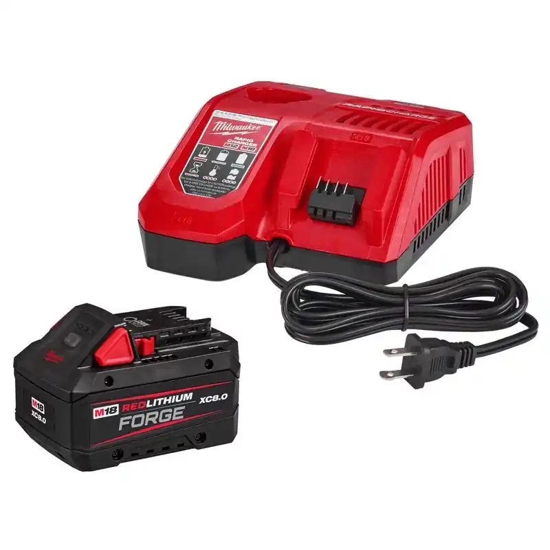 Milwaukee M18 Redlithium Forge 18v Xc 8.0 Ah Battery Pack & Charger Kit