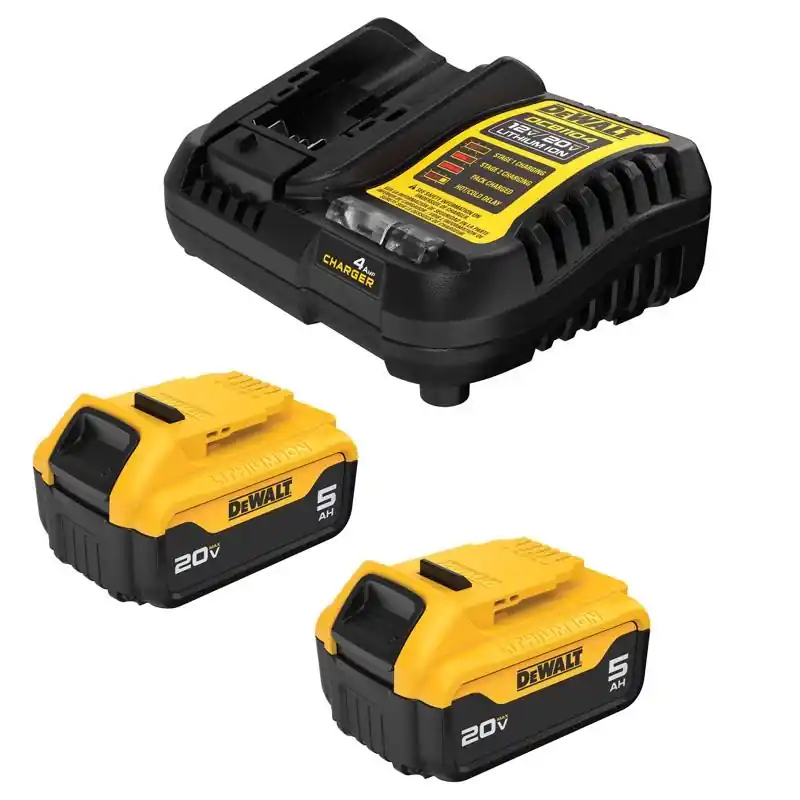 Dewalt 20v Max Dcb205-2c 5 Ah Lithium-ion Battery And Charger Starter Kit 3 Piece