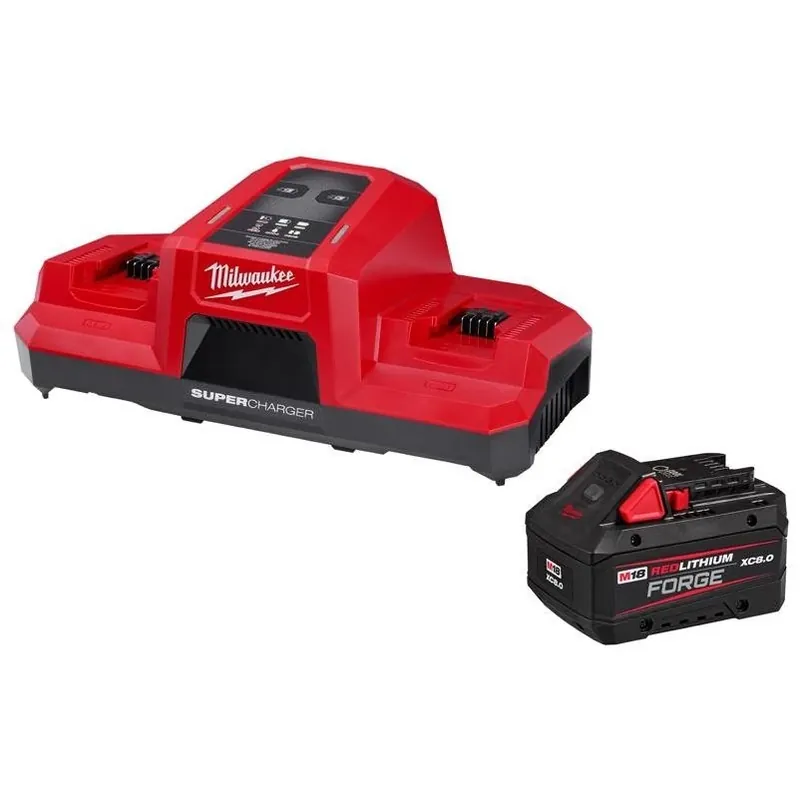 Milwaukee M18 18V Lithium‑Ion Battery Pack With Rapid Charger – 2‑Piece Set