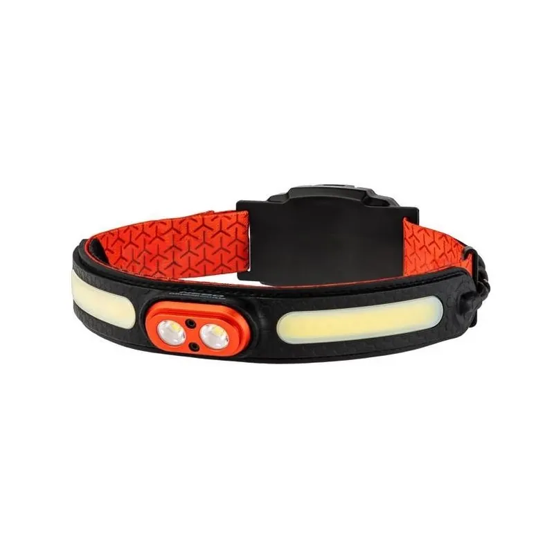 NEBO 600‑Lumen Rechargeable LED Headlamp – Black & Orange, Adjustable Beam