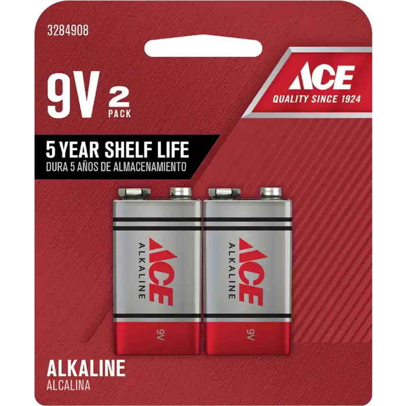 Ace 9-Volt Alkaline Batteries 9 Volt 2 Pk Carded