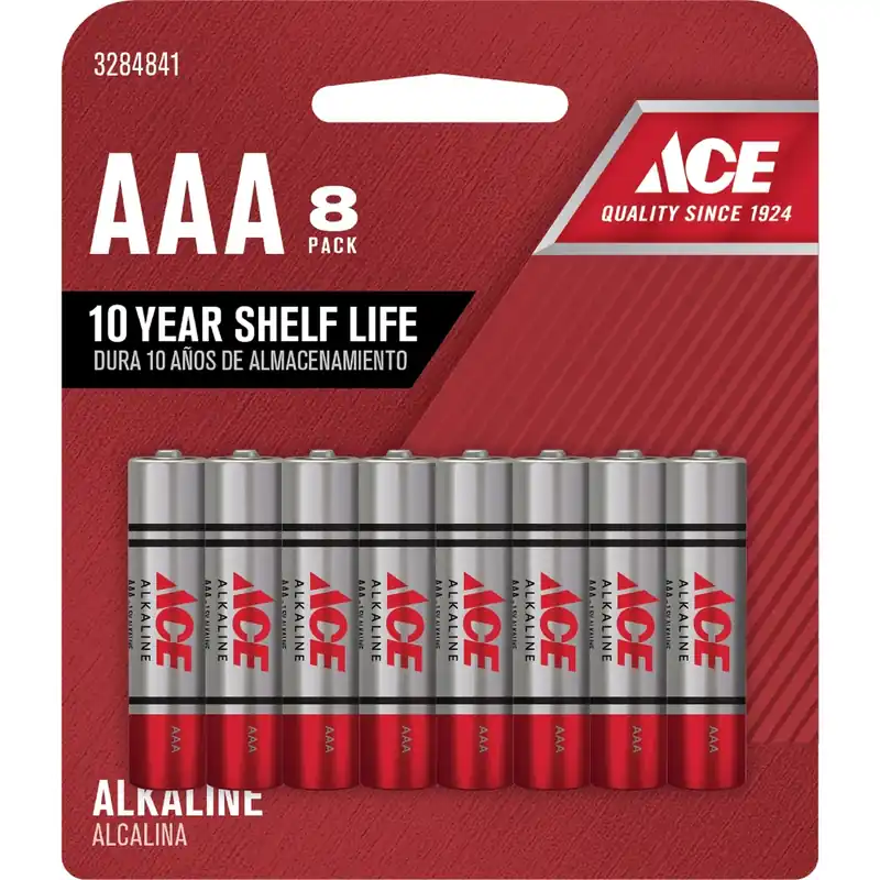 Ace AAA Alkaline Batteries 8 Pk Carded