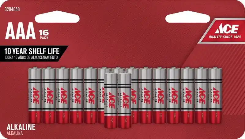 Ace AAA Alkaline Batteries 16 Pk Carded