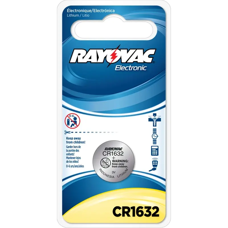 Rayovac 3V CR1632 Lithium Batterie De Monnaie, 1 Paquet