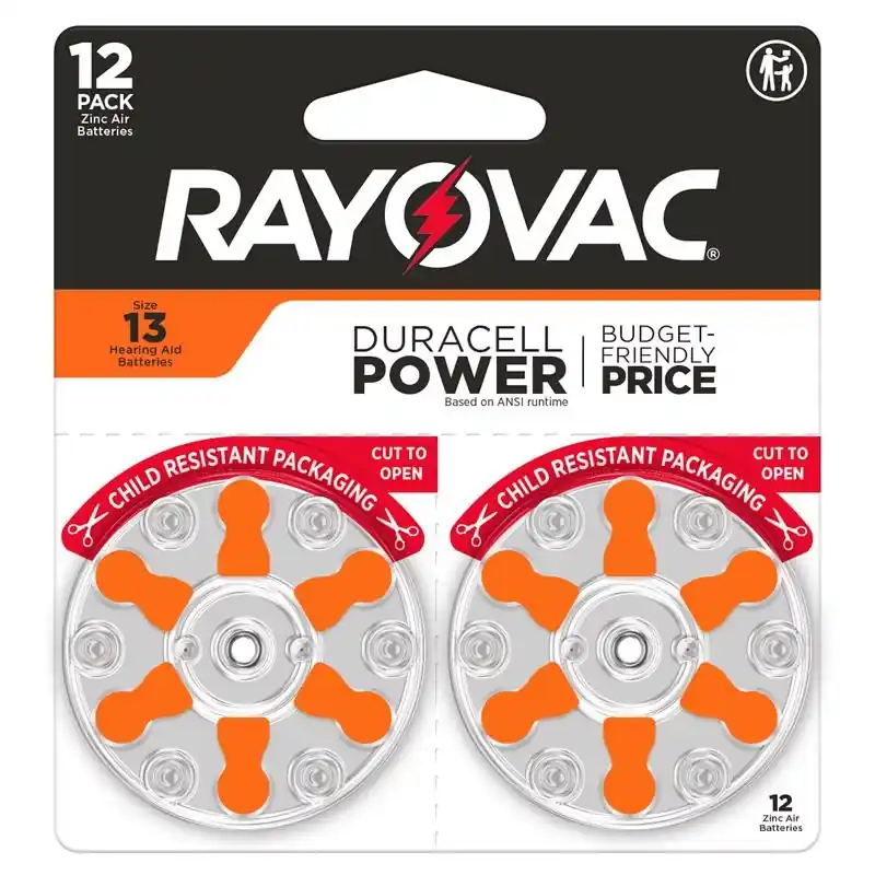 Rayovac Zinc Air 13 1.45 V Hearing Aid Battery 12 Pk