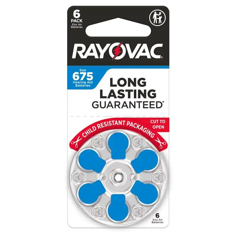Rayovac Zinc Air 675 1.45 V Hearing Aid Battery 6 Pk