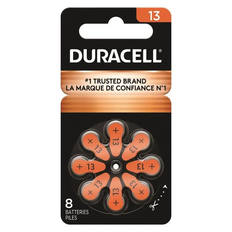 Duracell Zinc Air 13 1.5 V Hearing Aid Battery 8 Pk