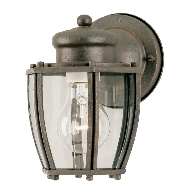 100-Watt Textured Rust Patina Wall-Mount Lantern