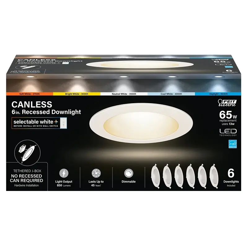Feit LED Retrofits White 7.1 In. W LED Canless Recessed Downlight 13 W