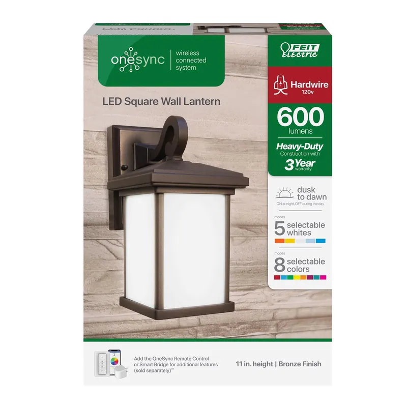 Smart Home Bronze Dusk To Dawn Led Wall Lantern - Model Lan11sq/sync/bz