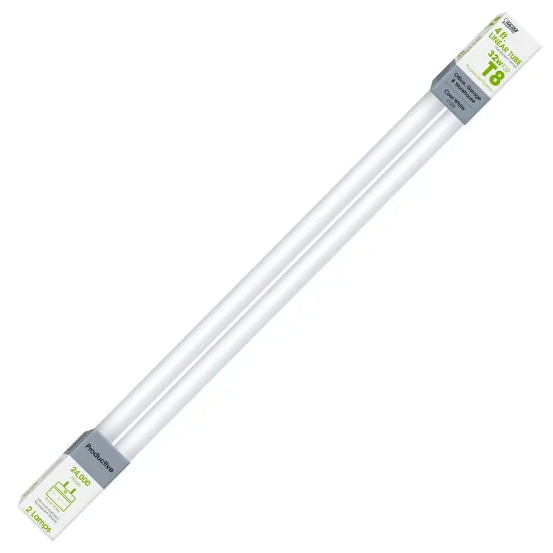 FEIT Electric 32 Watts T8 48 In. L Fluorescent Bulb Cool White Linear 4100 K 2 Pk