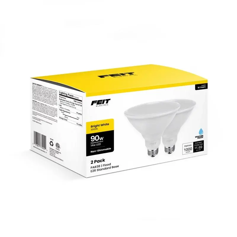 Feit PAR38 E26 (Medium) LED Bulb Bright White 90 Watt Equivalence 2 Pk