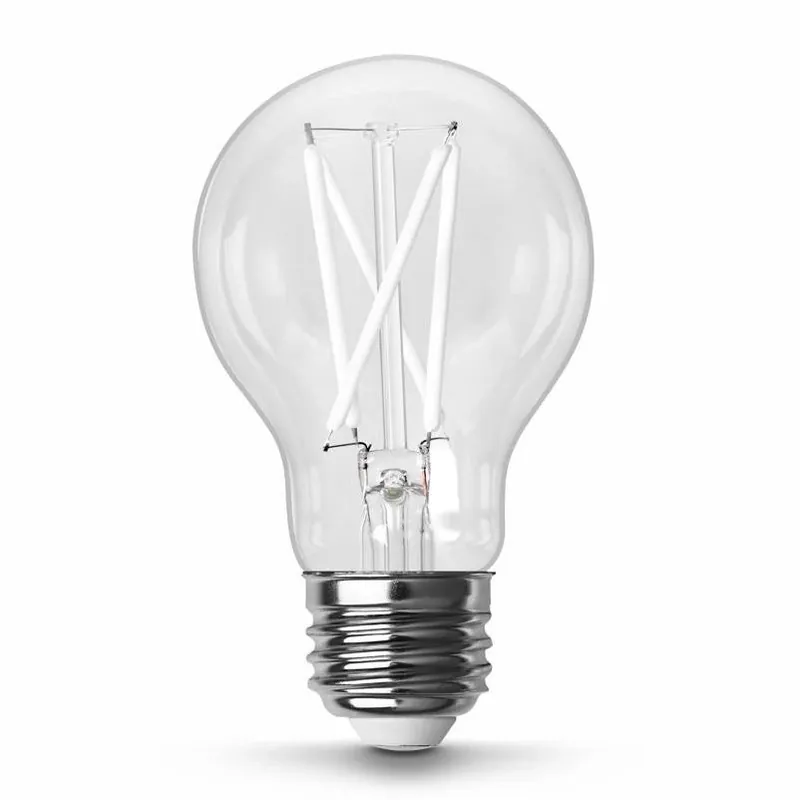 Feit 2‑Pack A19 E26 Adjustable White Filament LED Bulb – 60W Equivalent, Dimmable, 800 lm