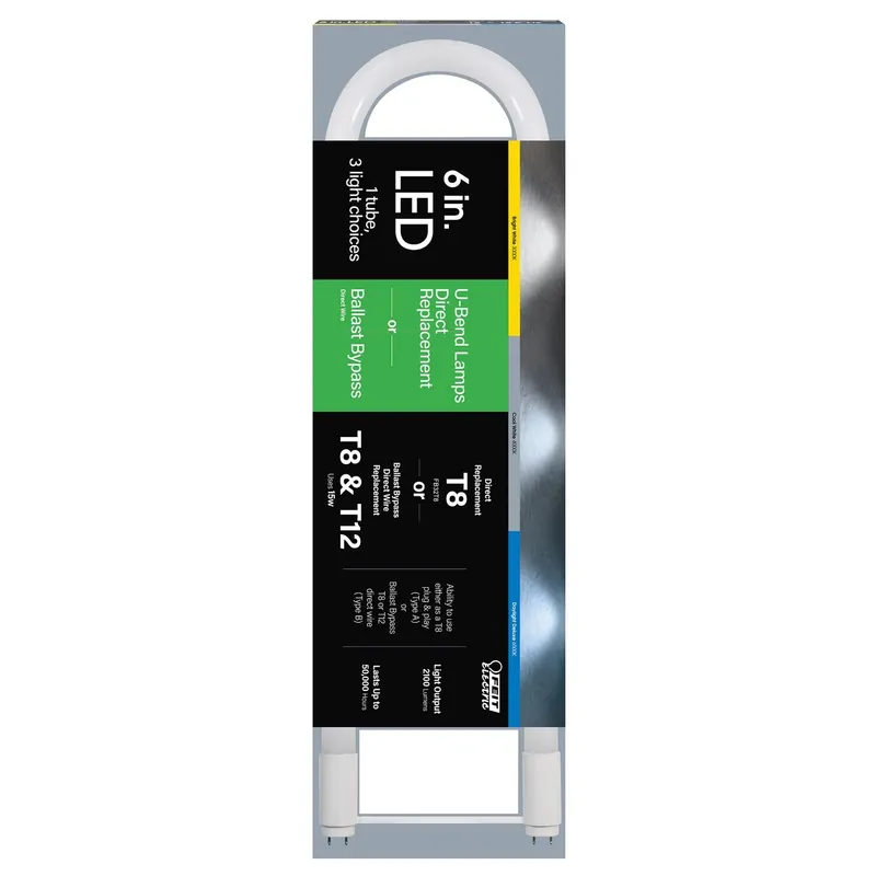 Feit T8 Color Selectable 6 In. G13 U Bend LED Linear Lamp 32 Watt Equivalence 1 Pk