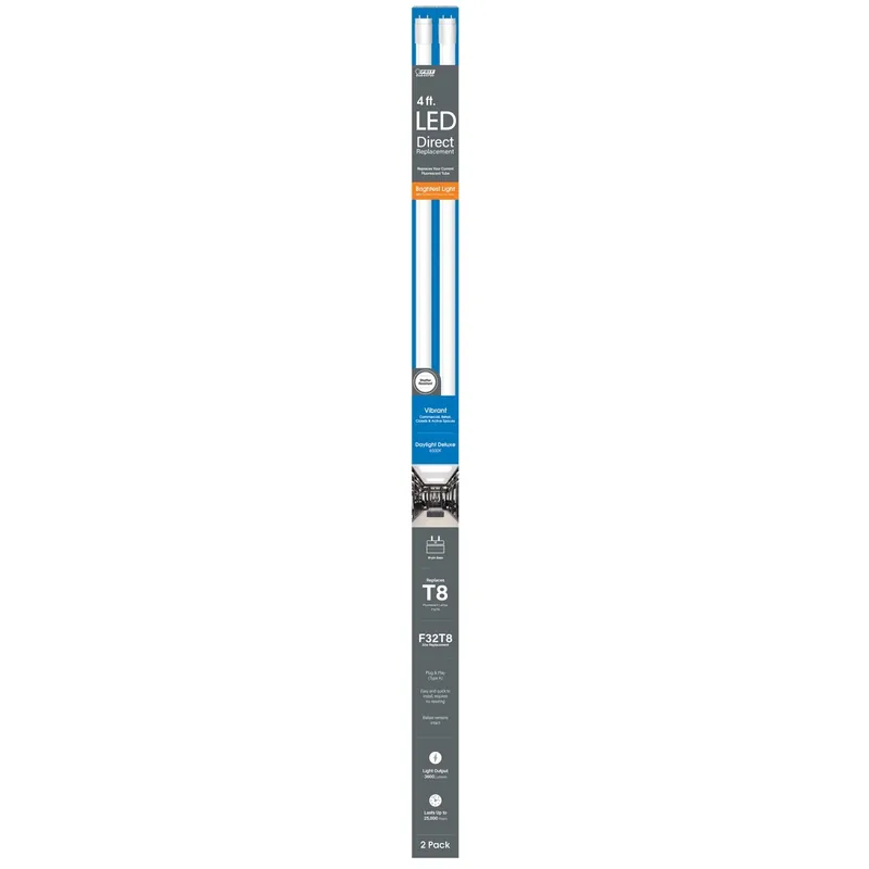 Feit T8 Daylight Deluxe 48 In. G13 Linear LED Linear Lamp 32 Watt Equivalence 2 Pk