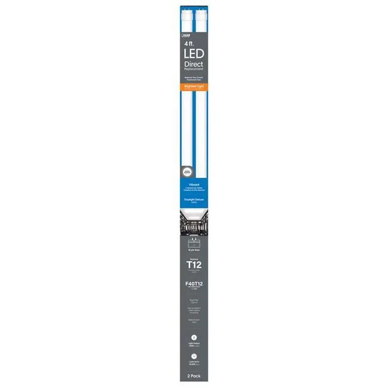 Feit T12 Daylight Deluxe 48 In. G13 Linear Led Linear Lamp 40 Watt Equivalence 2 Pk